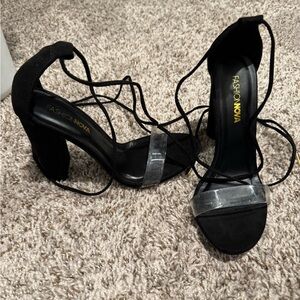 Faux Suede Wrap Around Heel